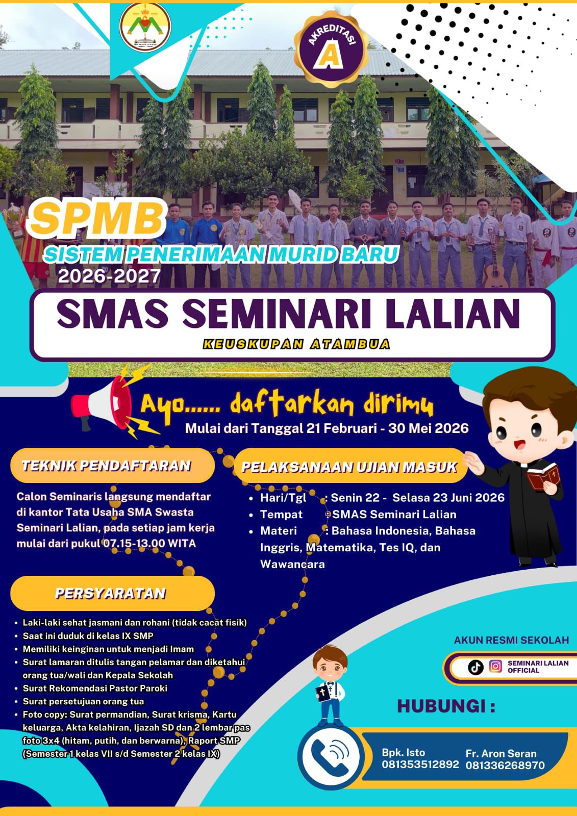 [ID] Buka Pendaftaran Seminari Lalian, Keuskupan Atambua Siapkan Calon Imam Berkarakter dan Berdaya Saing