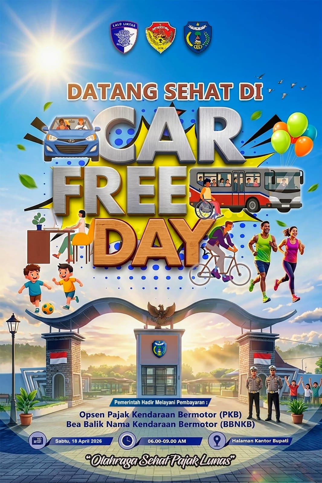 Semangat Car Free Day, Warga Diajak Hidup Sehat Sekaligus Taat Pajak