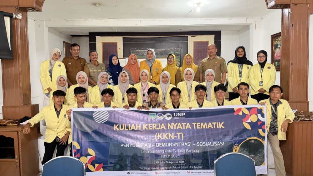 [ID] Mahasiswa KKN Tematik UNP Wujudkan Pengabdian Nyata Melalui Empat Program Unggulan di Kelurahan Ganting